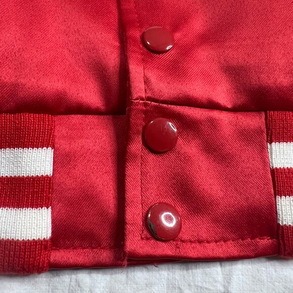 Philadelphia Phillies Red Satin Varsity Jacket Stewart & Strauss M MLB Letterman - Picture 9 of 10